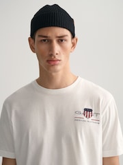 GANT White 100% Cotton Embroidered Archive Shield T-Shirt - Image 3 of 4