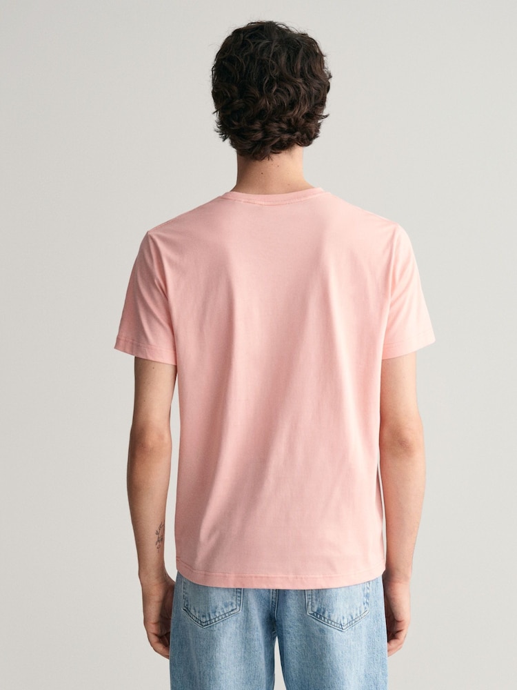 GANT Pink 100% Cotton Shield Logo T-Shirt - Image 2 of 5