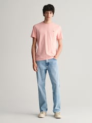 GANT Pink 100% Cotton Shield Logo T-Shirt - Image 3 of 5