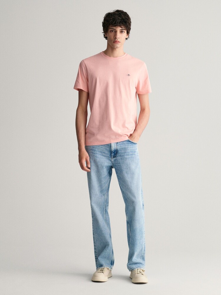 GANT Pink 100% Cotton Shield Logo T-Shirt - Image 3 of 5