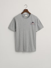 GANT Grey 100% Cotton Embroidered Archive Shield T-Shirt - Image 4 of 5