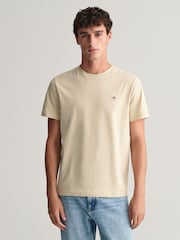 GANT Cream 100% Cotton Shield T-Shirt - Image 1 of 4