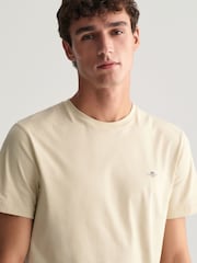 GANT Cream 100% Cotton Shield T-Shirt - Image 3 of 4
