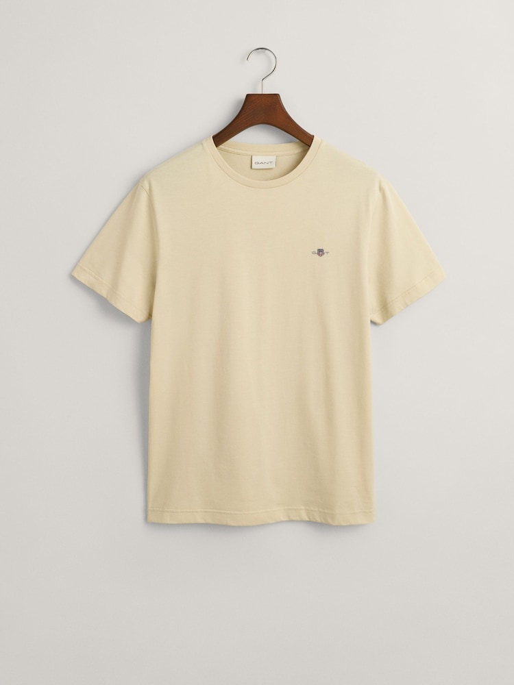 GANT Cream 100% Cotton Shield T-Shirt - Image 4 of 4