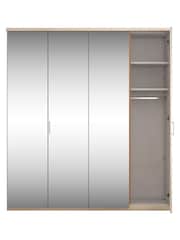 Wiemann Peyton Rustic Oak Mirror Semi Fitted 4 Door Wardrobe - Image 4 of 4