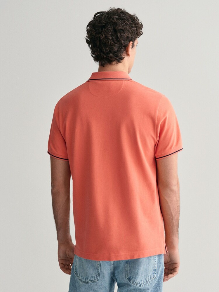 GANT Pink Tipped Piqué 100% Cotton Polo Shirt - Image 2 of 5 GANT Pink Tipped Piqué 100% Cotton Polo Shirt - Image 2 of 5