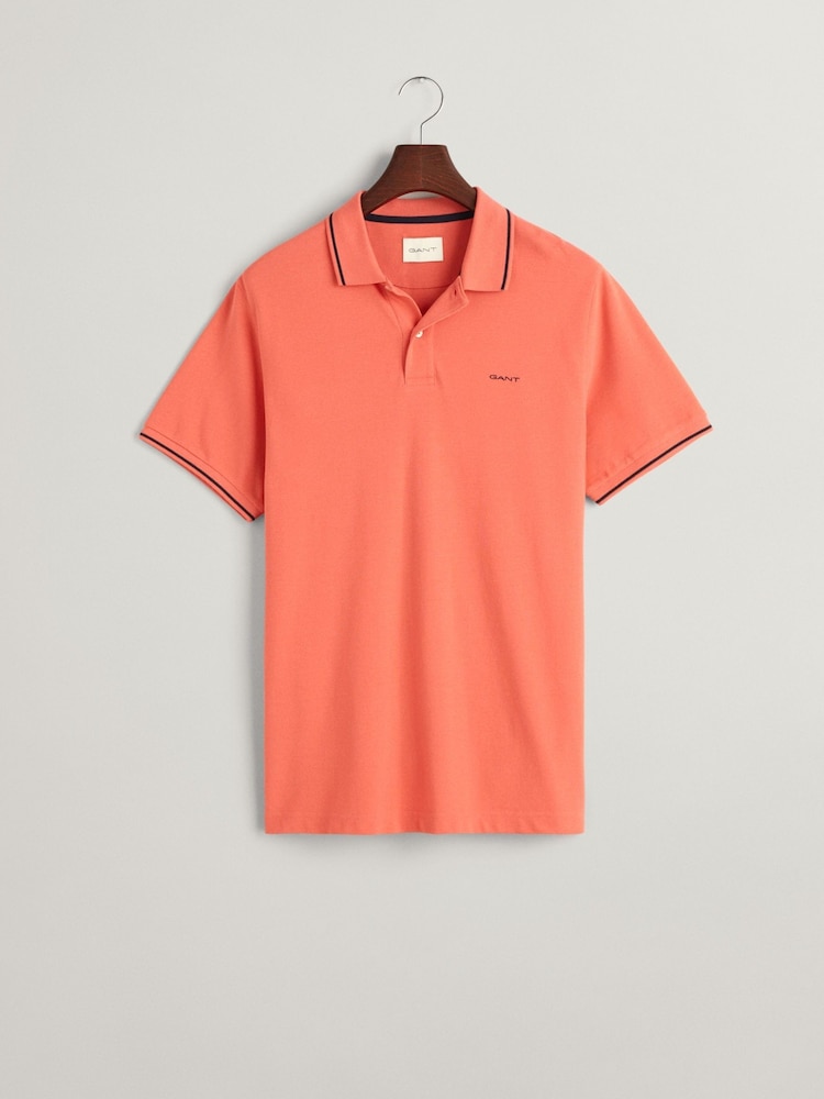 GANT Pink Tipped Piqué 100% Cotton Polo Shirt - Image 5 of 5 GANT Pink Tipped Piqué 100% Cotton Polo Shirt - Image 5 of 5