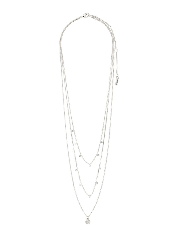 PILGRIM Silver Tone Chayenne Recycled Layered Crystal Necklace - Image 2 of 3