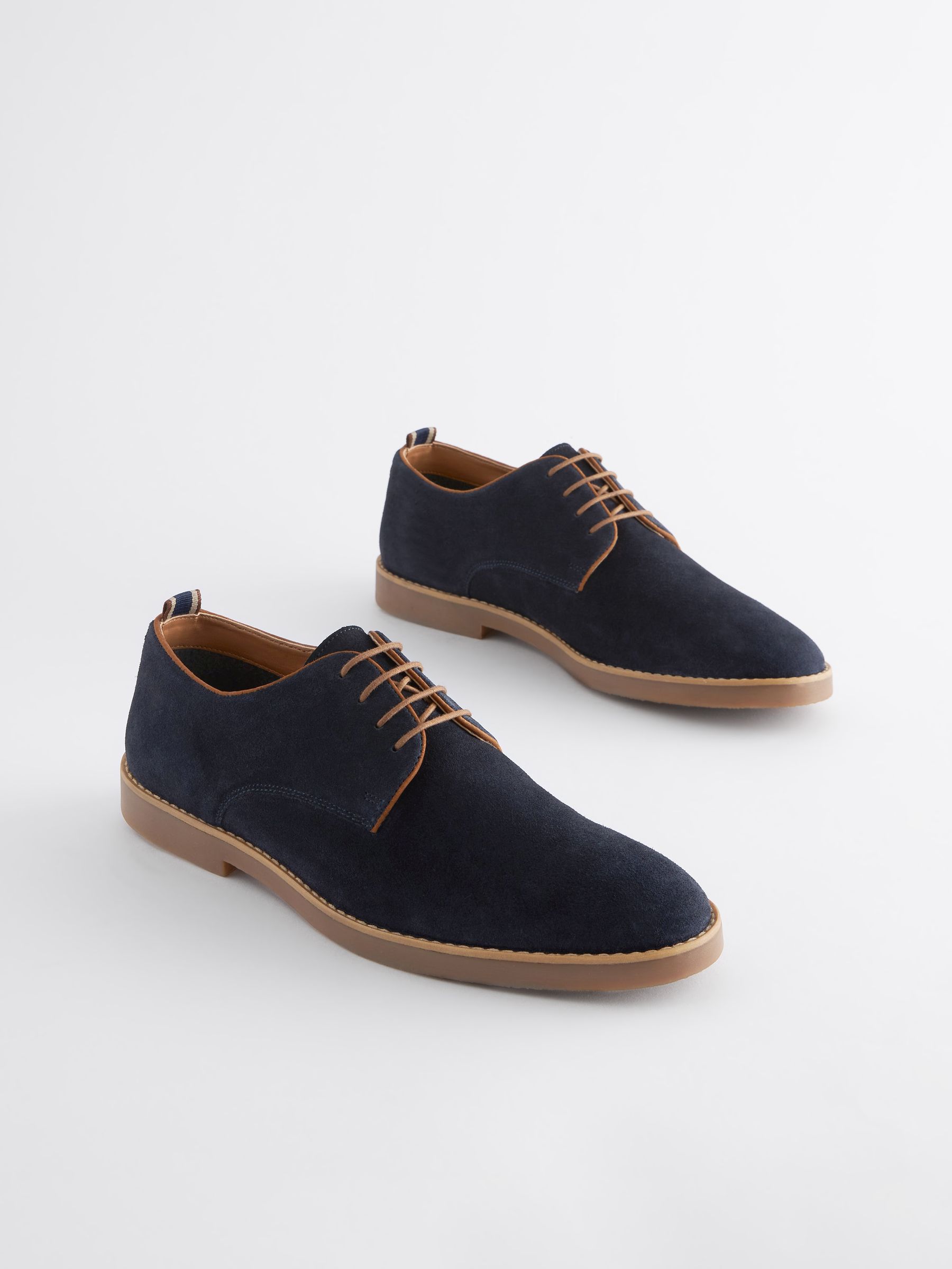 Buy Navy Blue Suede Derby Shoes from Next Luxembourg