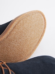 Navy Blue Suede Derby Shoes - Image 6 of 8