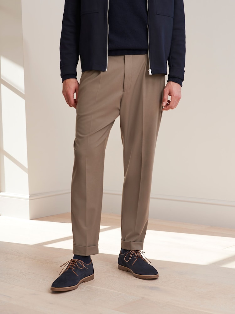 Navy Blue Suede Derby Shoes - Image 8 of 8