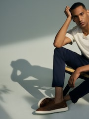 GANT Cream Knitted Cotton Linen T-Shirt - Image 3 of 9