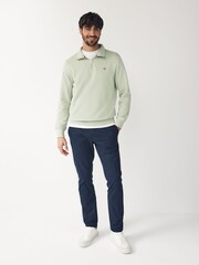 GANT Green Smokey Olive Canvas Shield Half Zip Sweatshirt - Image 2 of 5