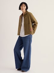 Seasalt Cornwall Green Porth Embroidered Jacket - Image 1 of 5