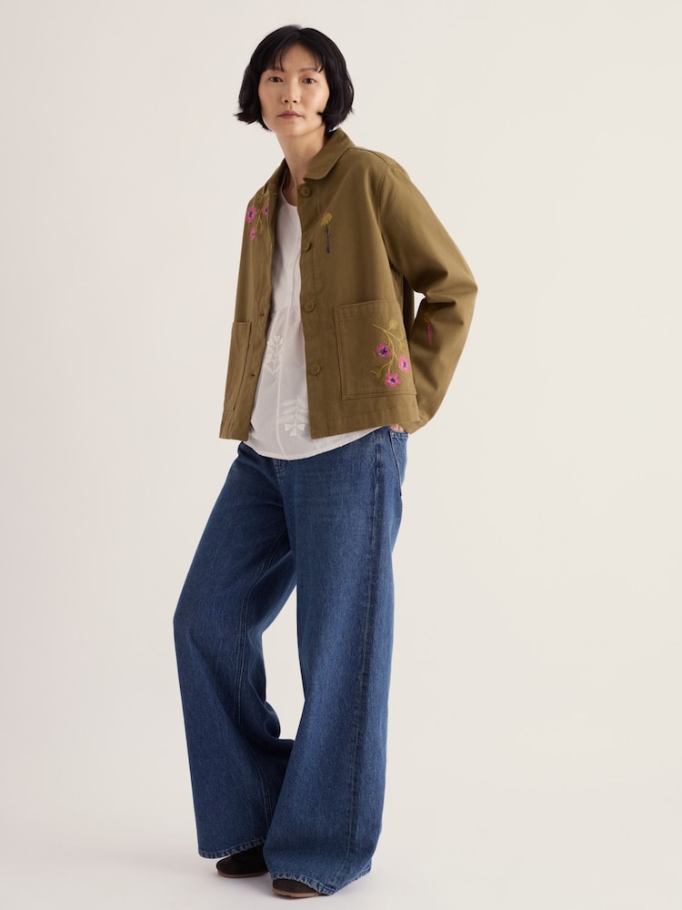 Seasalt Cornwall Green Porth Embroidered Jacket - Image 1 of 5 Seasalt Cornwall Green Porth Embroidered Jacket - Image 1 of 5