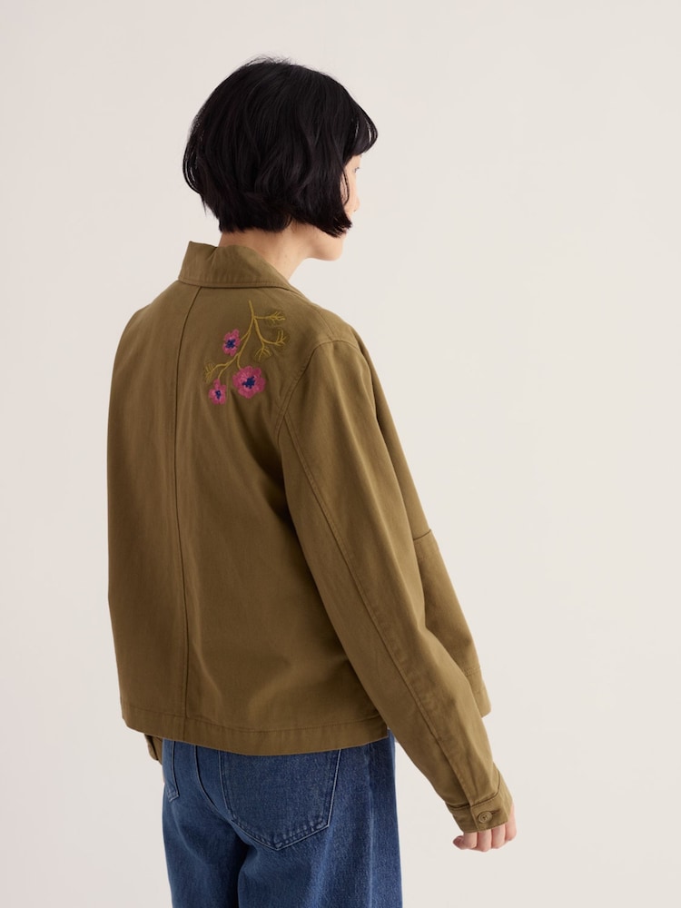 Seasalt Cornwall Green Porth Embroidered Jacket - Image 2 of 5 Seasalt Cornwall Green Porth Embroidered Jacket - Image 2 of 5