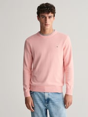 GANT Pink Classic Cotton Crew Neck Jumper - Image 1 of 5
