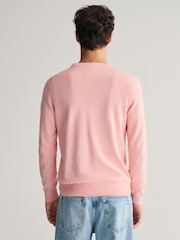 GANT Pink Classic Cotton Crew Neck Jumper - Image 2 of 5