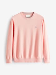 GANT Pink Classic Cotton Crew Neck Jumper - Image 5 of 5