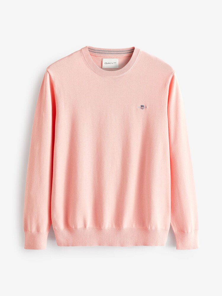 GANT Pink Classic Cotton Crew Neck Jumper - Image 5 of 5