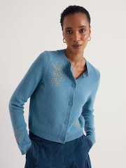 Seasalt Cornwall Blue Potting Shed Cardigan - Image 2 of 5