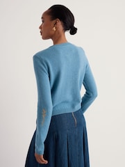 Seasalt Cornwall Blue Potting Shed Cardigan - Image 3 of 5