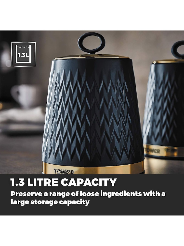 Tower Set of 3 Blue Empire Canisters - Image 2 of 5