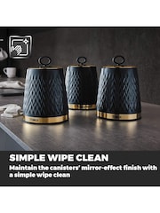 Tower Set of 3 Blue Empire Canisters - Image 4 of 5