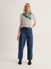 Seasalt Cornwall Mid Wash Blue Petite Boatyard Jeans - Image 1 of 5