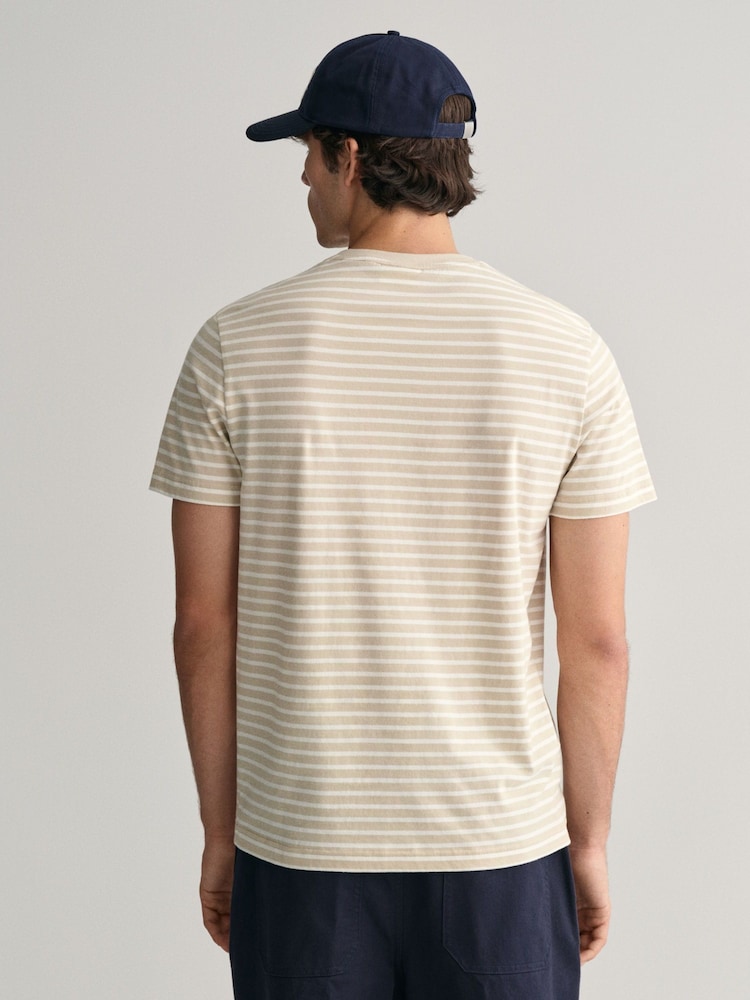 GANT Natural Striped 100% Cotton T-Shirt - Image 2 of 5