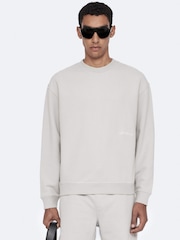AllSaints Off-White Aston Crew Neck Sweat Top - Image 1 of 8