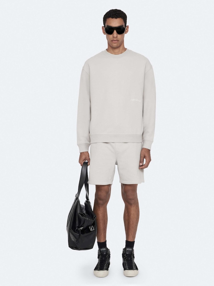 AllSaints Off-White Aston Crew Neck Sweat Top - Image 2 of 8 AllSaints Off-White Aston Crew Neck Sweat Top - Image 2 of 8