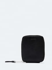 AllSaints Black Clymer Zip Wallet - Image 1 of 2