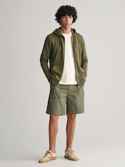 GANT Green Regular Fit Shield Zip Up Hoodie - Image 3 of 5