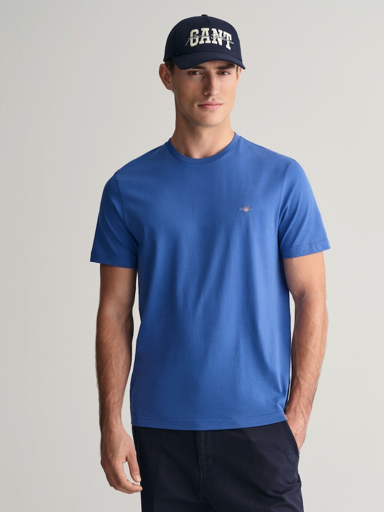 GANT Light Blue 100% Cotton Shield Logo T-Shirt - Image 1 of 4