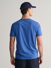 GANT Light Blue 100% Cotton Shield Logo T-Shirt - Image 2 of 4
