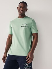 Lyle & Scott Green Racquet Club Graphic Print 100% Cotton T-Shirt - Image 1 of 5