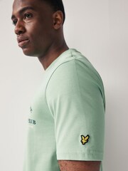 Lyle & Scott Green Racquet Club Graphic Print 100% Cotton T-Shirt - Image 4 of 5
