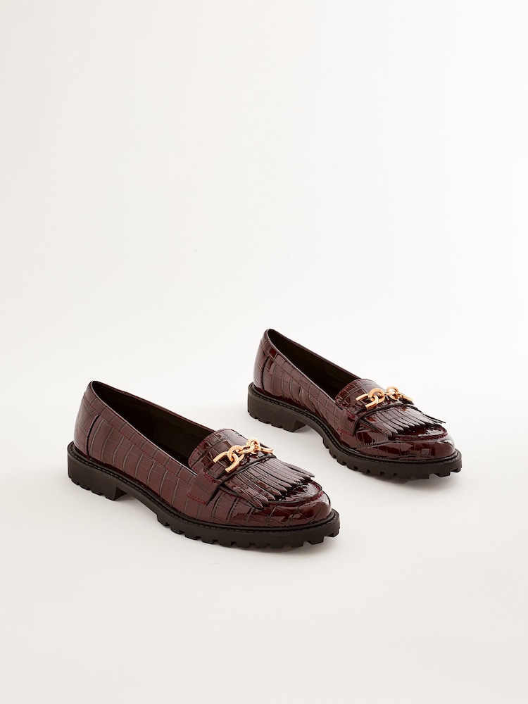 Rouge baie - Mocassins Forever Comfort® avec bordure de chaîne - Image 3 of 7
