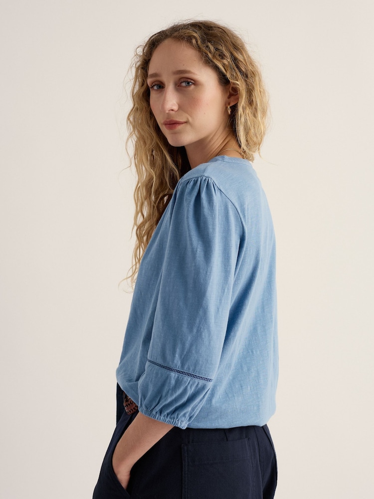 Seasalt Cornwall Blue Borlowen Top - Image 2 of 5
