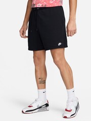 Nike Black Club Flow French Terry Shorts - Image 1 of 9