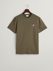 GANT Green 100% Cotton Embroidered Archive Shield T-Shirt - Image 5 of 5