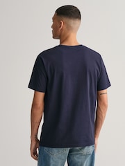 GANT Blue 100% Cotton Embroidered Archive Shield T-Shirt - Image 2 of 5