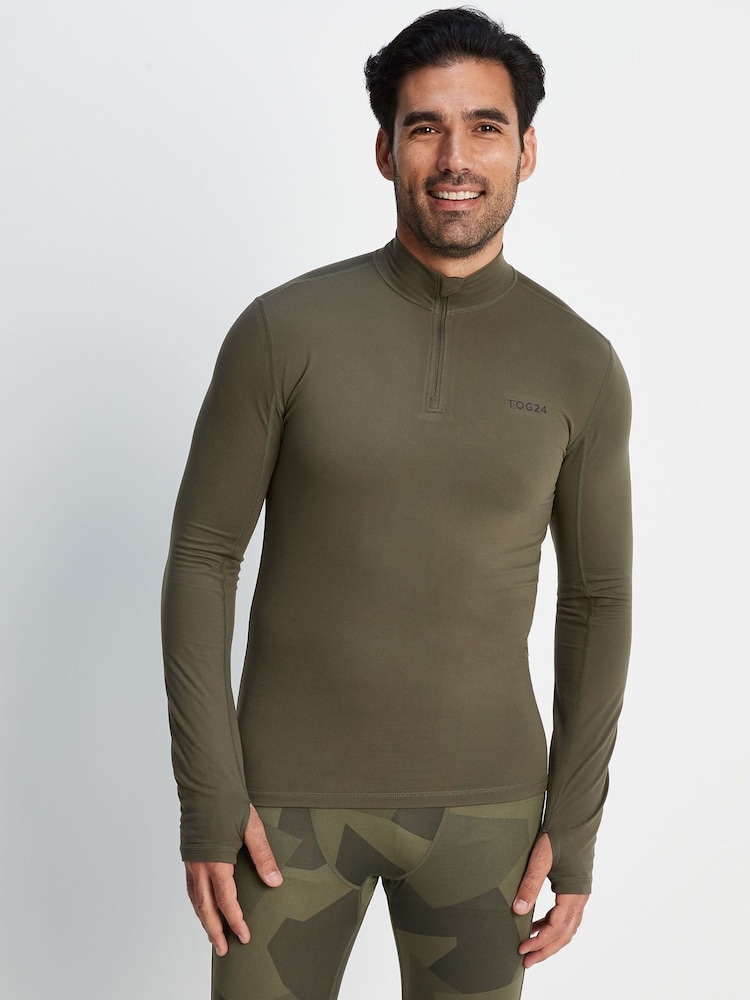 Tog 24 Green Snowdon Thermal Quarter Zip Saga T-Shirt - Image 1 of 7