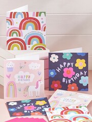 6 Pack Pink Girls Birthday Cards - Image 1 of 4