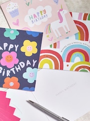 6 Pack Pink Girls Birthday Cards - Image 2 of 4