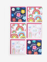 6 Pack Pink Girls Birthday Cards - Image 4 of 4