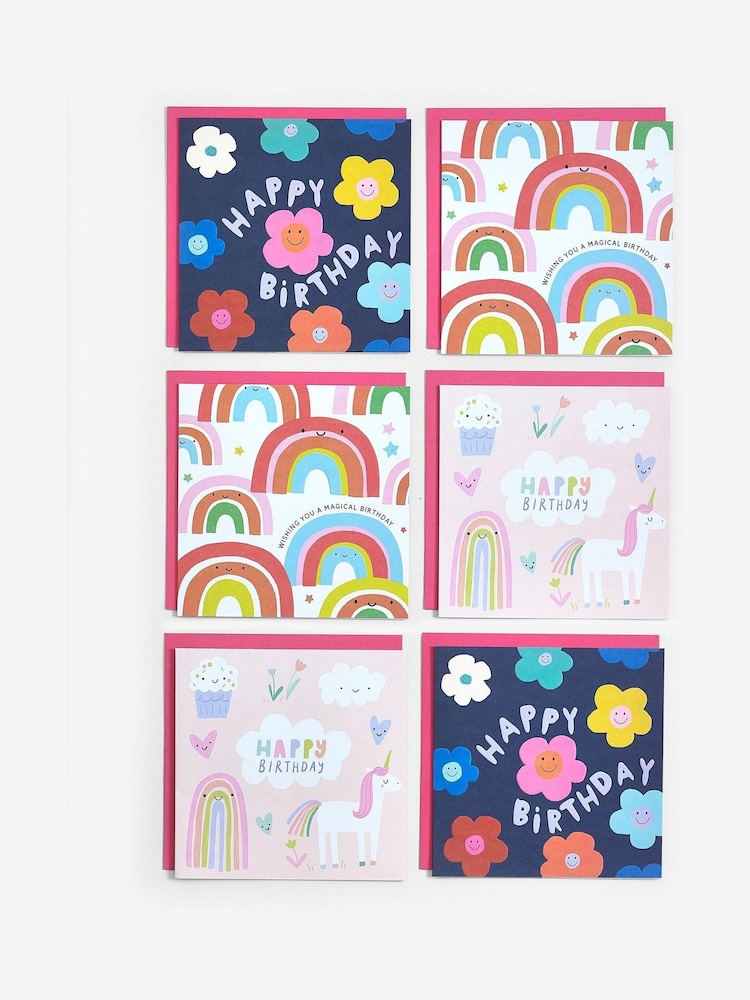 6 Pack Pink Girls Birthday Cards - Image 4 of 4 6 Pack Pink Girls Birthday Cards - Image 4 of 4