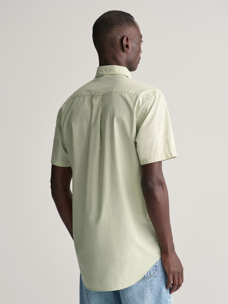 GANT Green Regular Fit Poplin Short Sleeve 100% Cotton Shirt - Image 2 of 4 GANT Green Regular Fit Poplin Short Sleeve 100% Cotton Shirt - Image 2 of 4