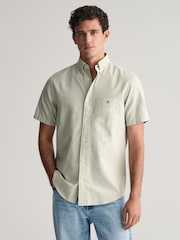GANT Green Regular Fit Oxford Short Sleeve 100% Cotton Shirt - Image 1 of 5
